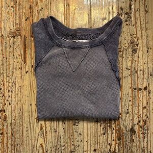 Free People blue xs Thermal with lace detail NWOT